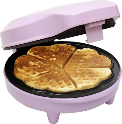 Produktbild von Bestron Waffeleisen für klassische Herzwaffeln, Retro Design, Sweet Dreams, 700 Watt, Rosa