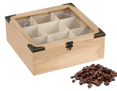 Productafbeelding van Houten Theedoos met 9 Compartimenten