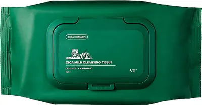 Produktbild von VT COSMETICS CICA MILD CLEANING TISSUE 50 pcs - Gesichtsreinigungstücher