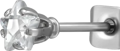 Produktbild von 4 mm Stern-Ohrstecker aus Edelstahl mit Zirkonia