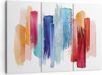 Produktbild von Bild auf Leinwand - Leinwandbild - 3 Teile - Abstraktion Farben Gürtel - 105x70cm - Wand Bild - Wanddeko - Wandbilder - Leinwanddruck - Bilder - Wanddekoration - Leinwand bilder - CE105x70-4330