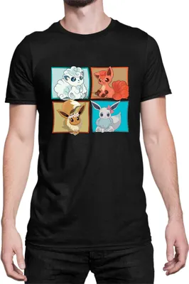Obrázok produktu pre Mužské Tričko Japan Manga Anime Comics Pokemon 018, Man S / čierna
