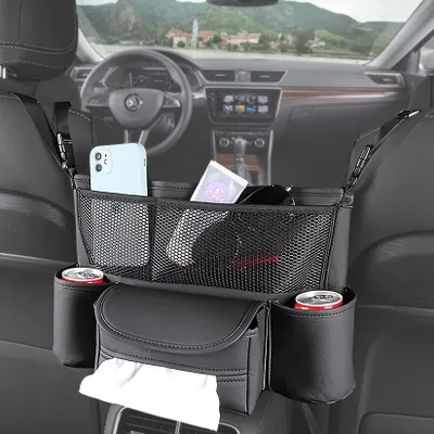 Produktbild von Auto Organizer Zwischen Vordersitzen, Auto Aufbewahrungstasche, Handtaschenhalter für das Auto den Sitzen, Autositz Organizer