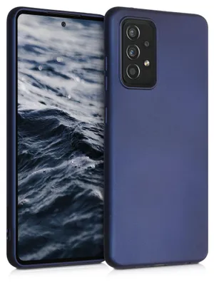 Produktbild von kwmobile Handyhülle für Samsung Galaxy A52 / A52 5G / A52s 5G Hülle - Silikon Case metallisch schimmernd - Schutzhülle Cover - Metallic Blau