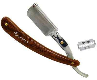 Produktbild von Rasiermesser barber ,rasierer friseurstudio holzoptik , austauschbare klinge