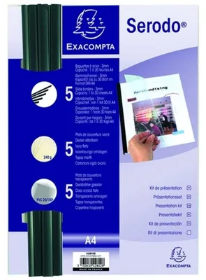 Produktbild von Präsentationset Serodo 5 Klemmschienen, je 5 Deckel elfenbein und glasklar