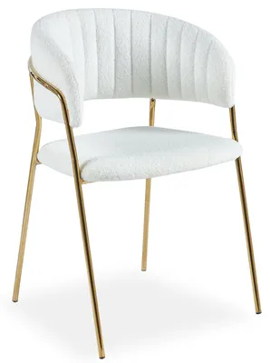 Image de MENZZO Lot de 8 chaises Tabata Tissu Bouclette Crème