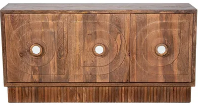 Holz-Dressoir mit drei Türen, natur, 150x41x75 cm