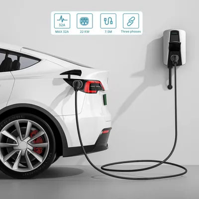 Image de Câble de recharge pour véhicule électrique - Type 2 vers Type 2 - 22 kW - 7,5 mètres