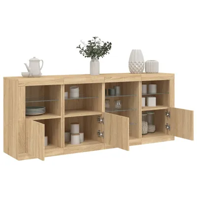 Obrázek produktu pro vidaXL Příborník s LED světly dub Sonoma 164x37x67 cm