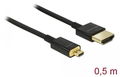 Produktbild von Delock Kabel HDMI A Stecker > HDMI Micro D Stecker 3D 4K 0,5 m