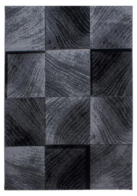 Produktbild von Kurzflor Teppich Pago rechteckig, Farbe: Schwarz, Größe:200x290 cm