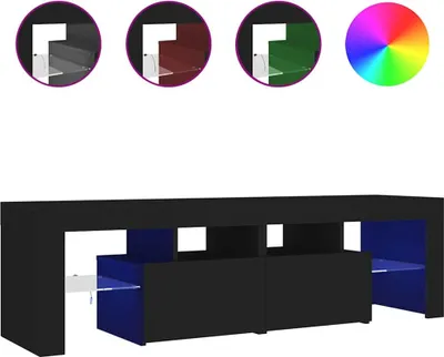 Produktbild von vidaXL TV-Schrank mit LED-Beleuchtung Schwarz 140x36,5x40 cm