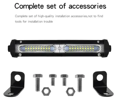 Obrázek produktu pro 18,6 cm, 54 W, výkonný jednoradový LED panel s 18 LED diodami, ultratenká halogenová žárovka/světlomet, 12 V / 24 V, pro automobily, AT