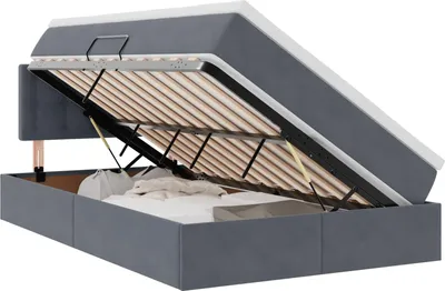 Obrázek produktu pro vidaXL Úložná postel s čelem Tmavě šedá 120 x 200 cm Samet