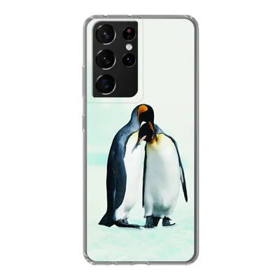 Produktbild von MuchoWow® Handyhülle Schutzhülle Hülle für Samsung Galaxy S21 Ultra Pinguine - Schnee - Familie Silikon Softcase Handy Hülle - Mobiltelefon