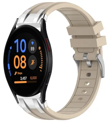 Obrázok produktu pre Pre Samsung Galaxy Watch FE 40 mm Silikónová rýchloupínacia strieborná pracka Náhradný pás na ruku béžová