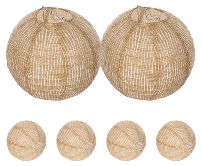 Produktbild von Runde Leinenlaternen 6 Stück Vintage Lampenschirme aus Jute für Kindergeburtstag Hochzeitsdekoration und Wohnraumgestaltung