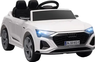 Produktbild von AIYAPLAY Kinder Elektroauto 12V Kinderauto mit 2,4G Fernbedienung, MP3 Musik & Hupe, Elektrofahrzeug mit Scheinwerfer, 4 gefederte Räder, 3-5 km/h, für 3-6 Jahre Kinder, Weiß