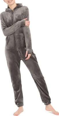 Produktbild von Basisstoff Kitten Damen Jumpsuit Teddy Fleece Dunkelgrau Gr. M