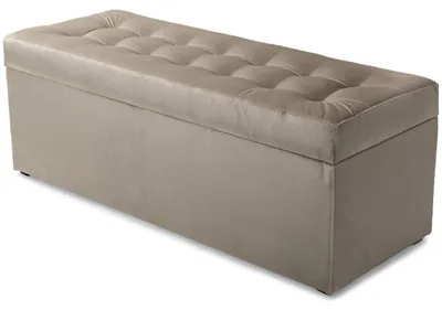 Produktbild von MG Design Polsterhocker Grau 45x120 cm - Stauraum 140L, bis 300 kg belastbar, sofort einsatzbereit, pflegeleicht, für Wohnzimmer & Flur