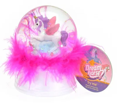 Produktbild von nachtlicht/Schneekugel Dream Horse9 cm LED weiß/rosa