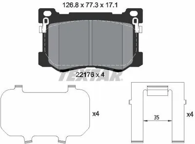 Produktbild von TEXTAR Bremsbeläge Satz Vorne für HYUNDAI GENESIS Coupe 2217601