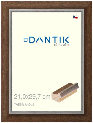 Obrázek produktu pro DANTIK rámeček 21x29,7 | TAIGA hnědá (Sklo Čiré)