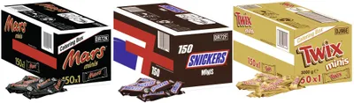 Produktbild von Mini Schokoriegel Mars Snickers Twix 3x150 Stück