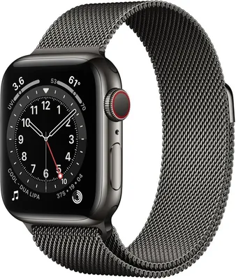 Produktbild von Apple Watch Series 6 GPS + Cellular, 40mm Graphite Stainless Steel Case with Graphite Milanese Loop