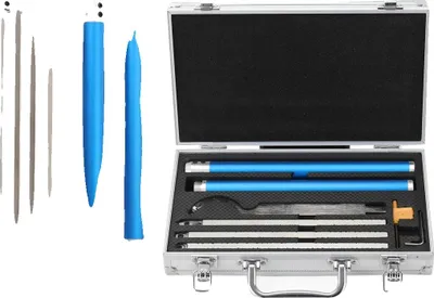 Produktbild von Drehwerkzeugset, Hartmetallspitzen, bequemer Griff, Blau