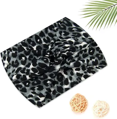 Immagine prodotto di Fascia per capelli in cotone leopardato - riflessi safari neri sui capelli