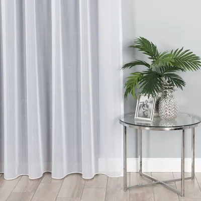 Immagine prodotto di Tenda in voile bianca 700x220 cm con nastro multifunzionale - Elegante, di facile manutenzione, traslucida, pronta da appendere