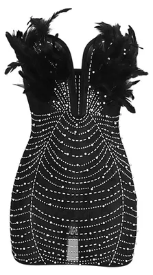 Produktbild von Elzusha – Mini-Kleid für Damen mit langen Ärmeln, ideal für festliche Anlässe