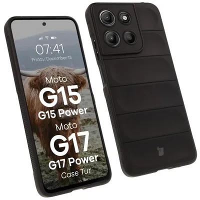 Produktbild von Robuste Handyhülle für Motorola Moto G17 / G17 Power / G15 / G15 Power, Bizon Case Tur, Schwarz