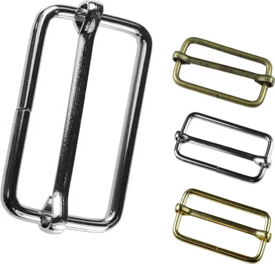 10 Regulatoren, Gurtverschieber, Verkürzer, Schnalle, 15x33mm, platin