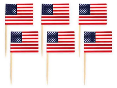 Produktbild von 50 USA Flaggen Party Picker 8cm