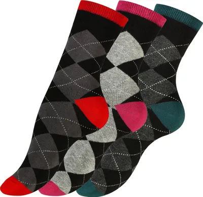 Produktbild von VCA® Modische Socken 3 Paar, mit Karos 35-38