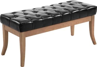 Produktbild von CLP Sitzbank Ramses Kunstleder antik-hell mit hochwertiger Polsterung schwarz Größe 100 cm