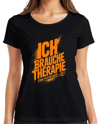 Immagine prodotto di Ho bisogno di terapia. Dichiarazione sarcastica. T-shirt da donna, nera, taglia S