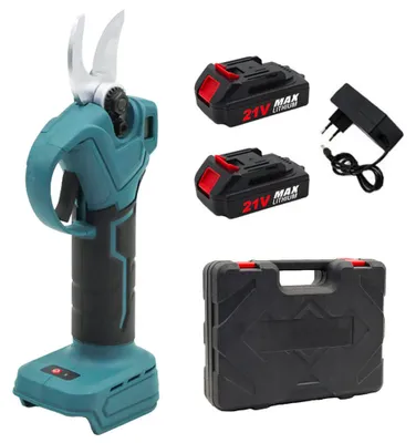 Zdjęcie produktu dla Nożyce ogrodowe 21 V, bezprzewodowe nożyce ogrodowe z wydajnym silnikiem bezszczotkowym, średnica cięcia 3 cm, wyświetlacz LCD, 2 akumulatory 2000 mAh, nożyce ogrodowe do przycinania gałęzi i trawy, z torbą do przenoszenia