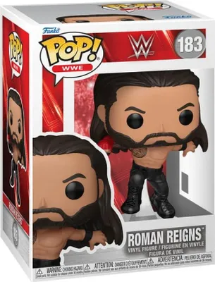A Funko Pop! WWE Roman Reigns vinyl figure in its packaging.