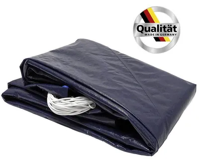Produktbild von Premium Ø 3,50 m Rundbecken Poolabdeckung 200g/m² blau/schwarz