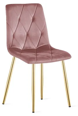 Produktbild von Stuhl Libra aus rosa Samt mit goldenen Beinen
