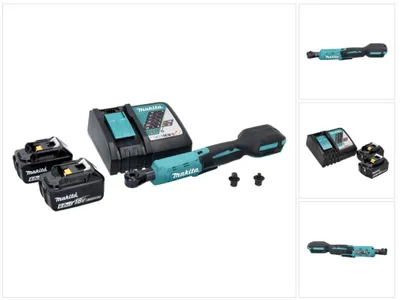 Image de Makita DWR 180 RG Visseuse à cliquet sans fil 18 V 47,5 Nm 1/4'' 3/8'' + 2x batterie 6,0 Ah + chargeur