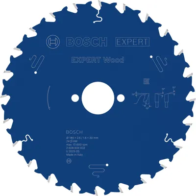 Imagen del producto de EXPERT, disco de sierra circular para madera, 180x2,6/1,6x30 mm, Z24