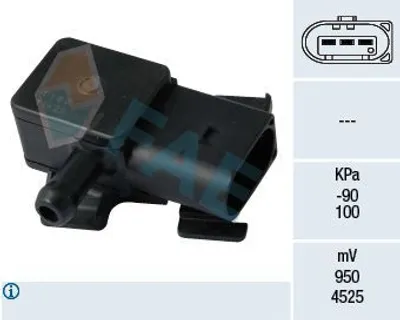 Produktbild von FAE 16102 Abgasdruck Differenzdrucksensor für BMW 3 Touring (E91) 3 Limousine (E90) 5 Touring (F11) 1 Schrägheck (E87) 5 Limousine (E60)