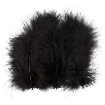Produktbild von Federn, Größe 5-12 cm, Schwarz, 15Stck.