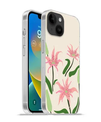 Produktbild von MuchoWow® Handyhülle Schutzhülle Hülle für Apple iPhone 14 - Softcase Blume - Rosa - Blätter Silikon Softcase Handy Hülle - Mobiltelefonhülle