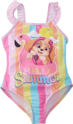 Produktbild von Paw Patrol Badeanzug mit Rüschen für Mädchen - Skye Hello Summer Schwimmanzug Kinder Mehrfarbig Bunt, Größe:110-116